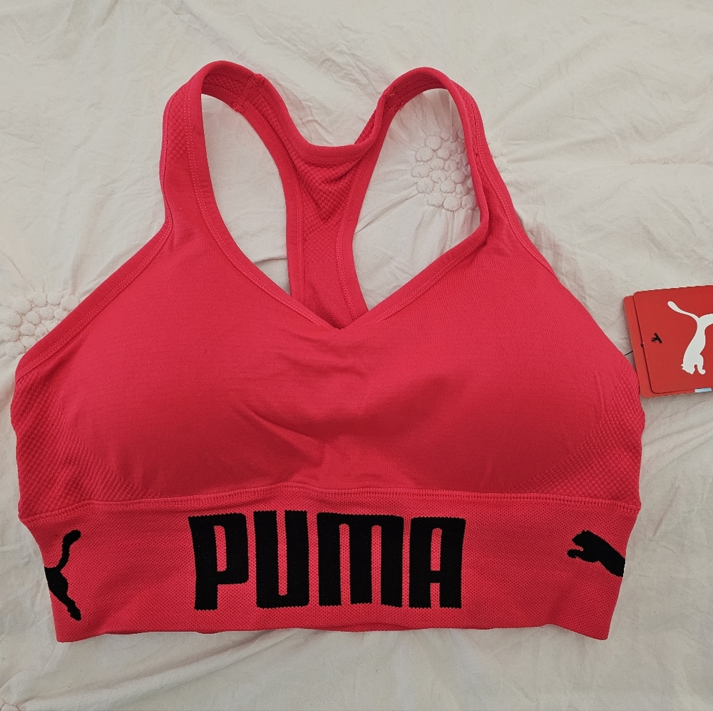 Puma Women's Racerback Athletic Fitness Sports Seamless Drycell Bra Size M NEW